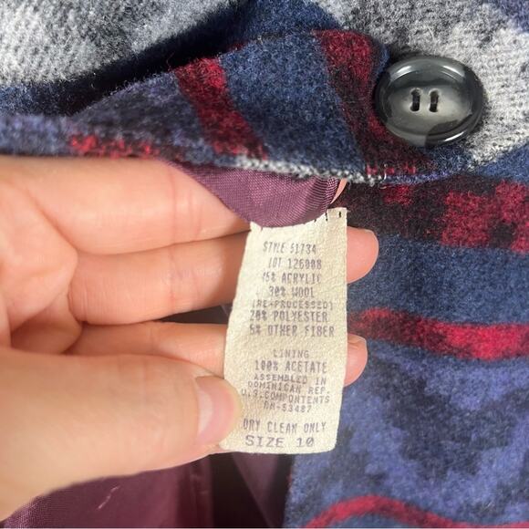 Vintage | Aztec Tribal Wool Blend Oversized Blazer Suit Coat Jacket Cottage 10 - Picture 6 of 6